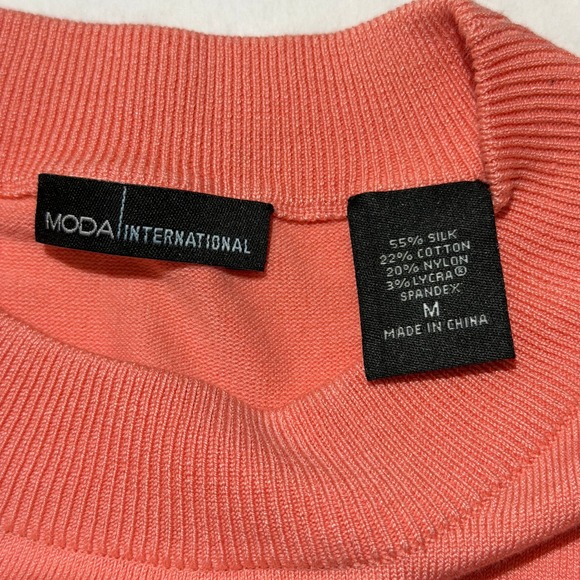 Vintage Moda International Silk Blend Quiet Luxury Sweater Top 90s Minimalist M - Picture 4 of 6